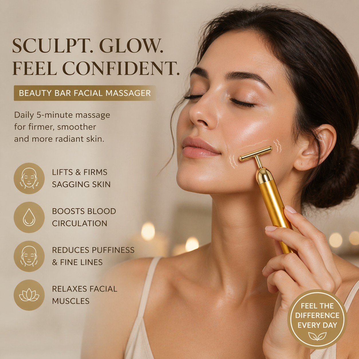Beauty Bar Electric Facial Massage Roller  for woman