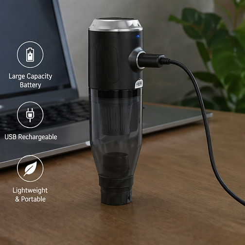 3 in 1 Portable Car Vacuum Cleaner with Blower | USB Rechargeable Wireless