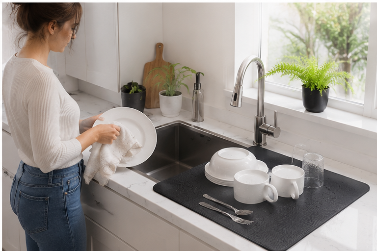 Drying mat for Kitchen, Water Absorbent Mat (Buy 1 Get 1 Free)